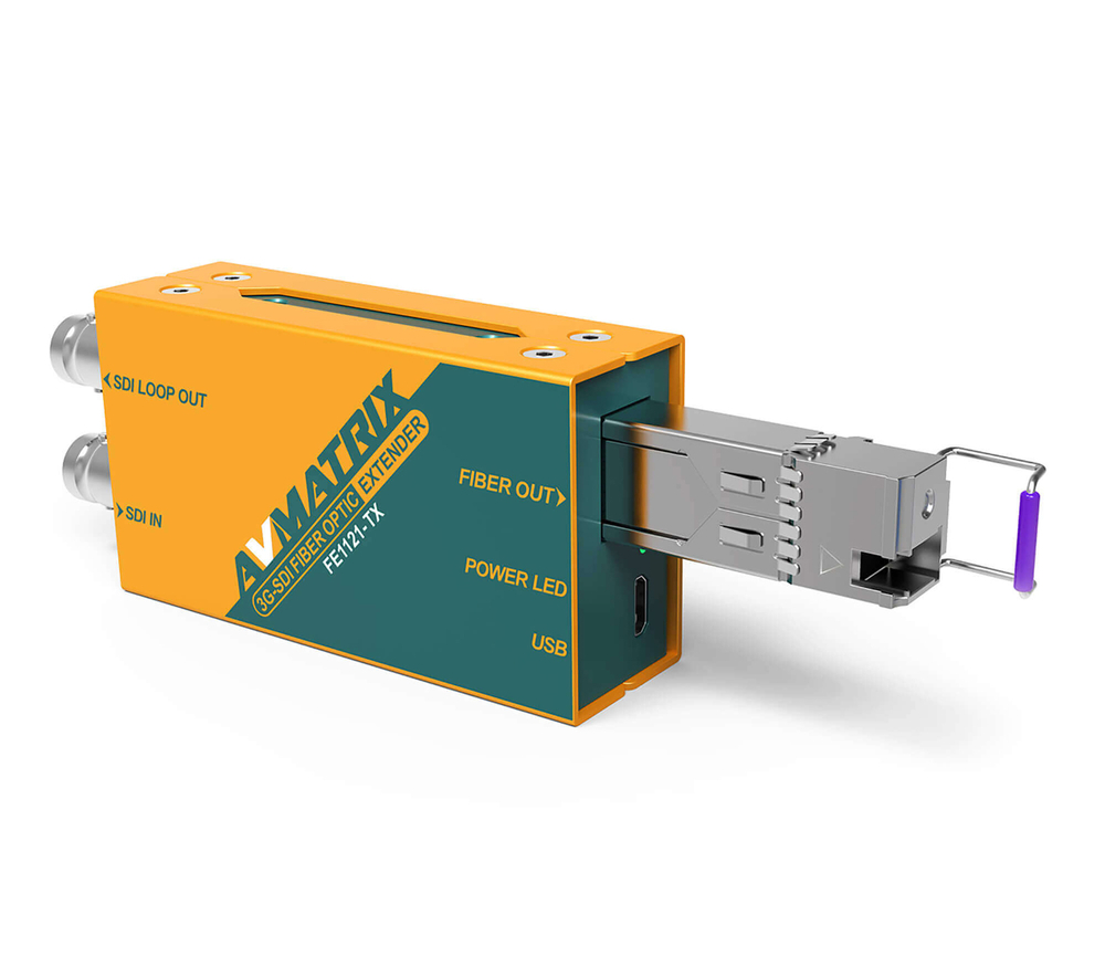 Волоконно-оптический удлинитель AvMatrix FE1121, 3G-SDI, для передачи сигнала на расстояние до 20 км