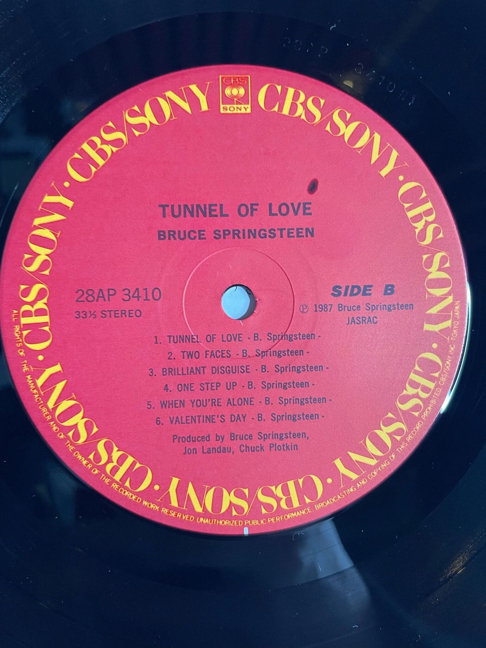 Винтажная виниловая пластинка LP Bruce Springsteen Tunnel Of Love (Japan 1987) (Obi)