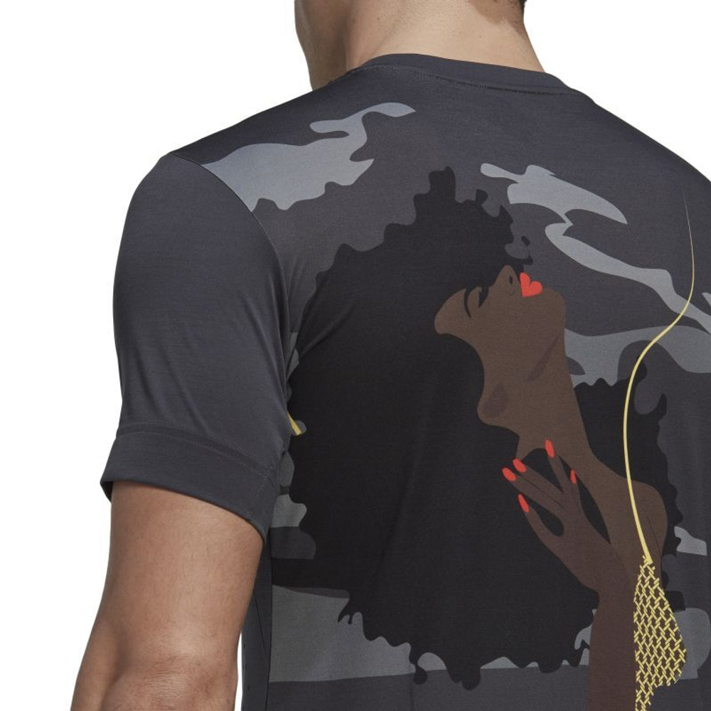Мужская теннисная футболка Adidas New York Printed Tee - carbon