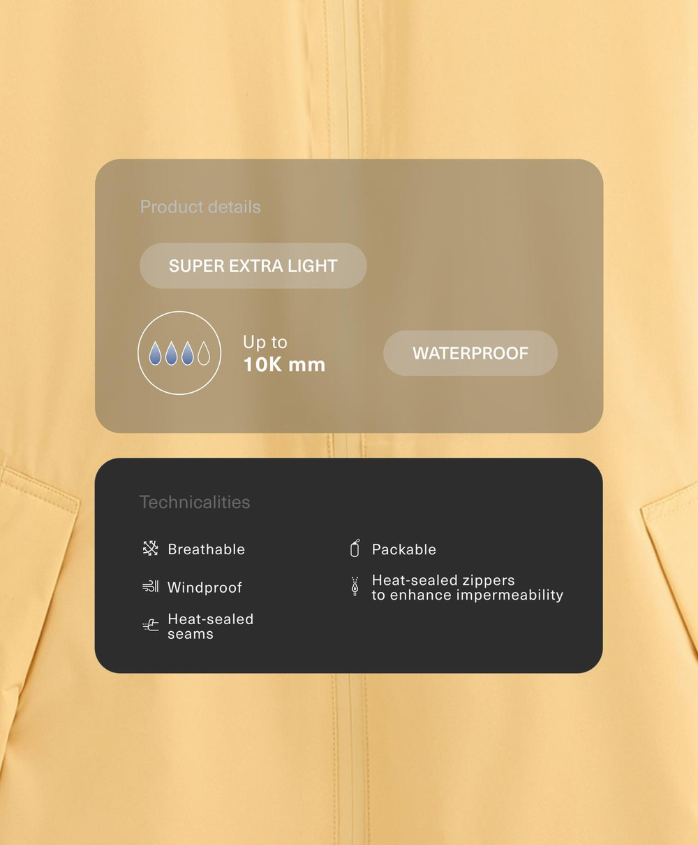 Oysho Водонепроницаемая куртка 10к, желтый