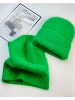 комплект шапка с шарфом- снуд зимний вязаный