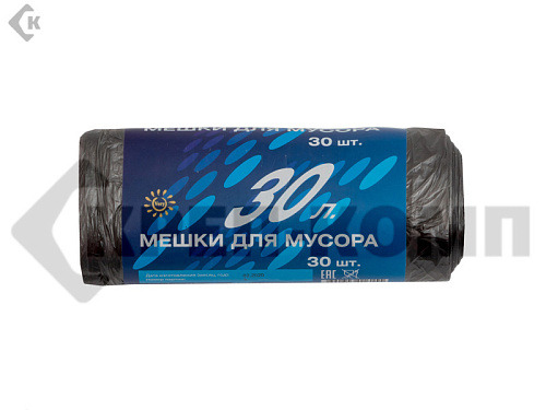 Мешки для мусора 30 литров, ПНД 7мкм (Very) (30шт.)
