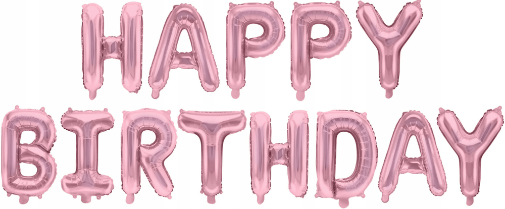 Набор шаров-букв (16''/41 см) Мини-Надпись "Happy Birthday"Светло-розовый