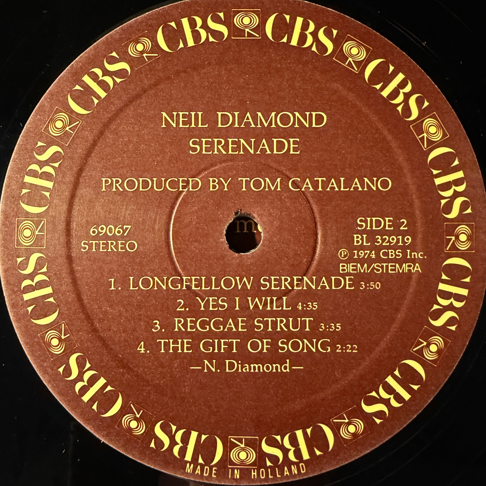 Neil Diamond ‎– Serenade (Голландия 1974г.)