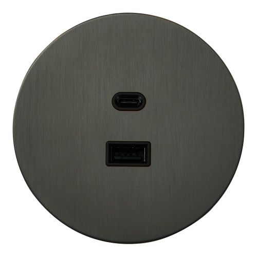 USB розетка (тип A+C), антрацит, Salvador, EU020112