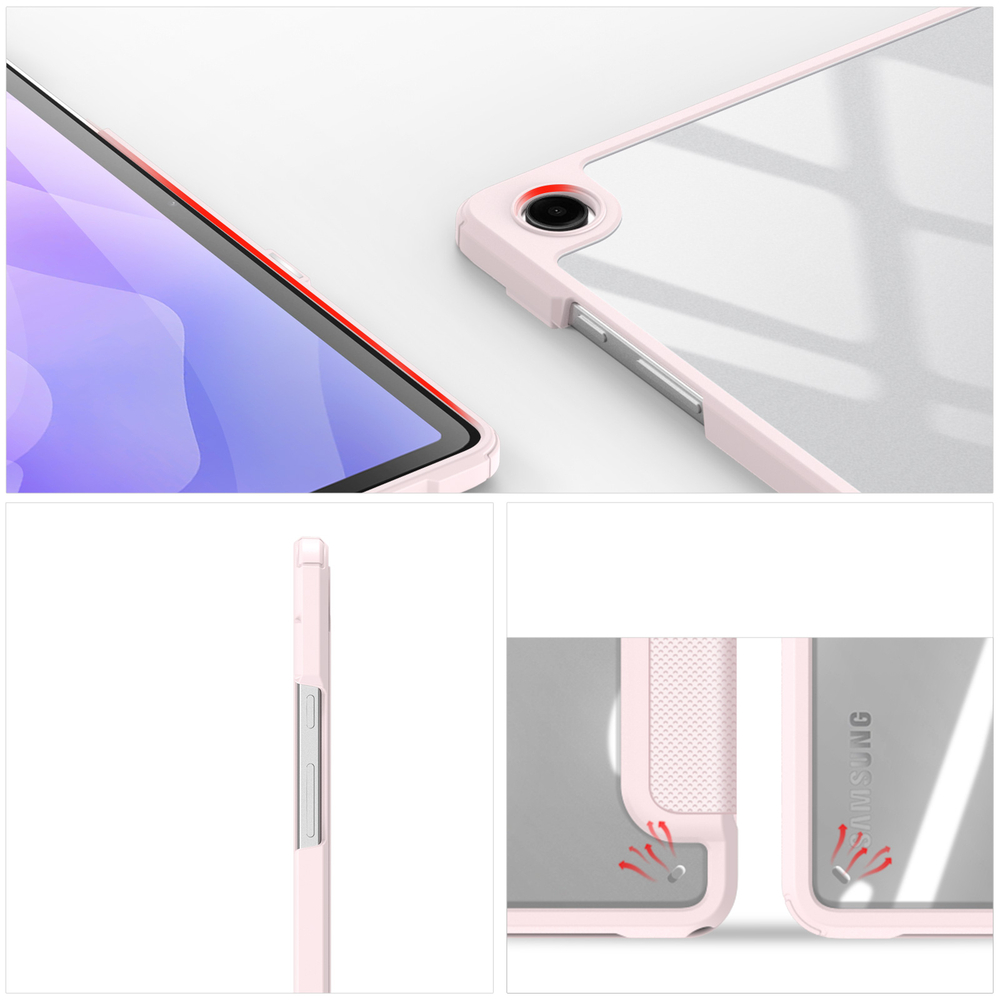 Чехол книжка розового цвета для планшета Samsung Galaxy Tab A9 Plus и Tab 11 Plus, серия Toby Series от Dux Ducis