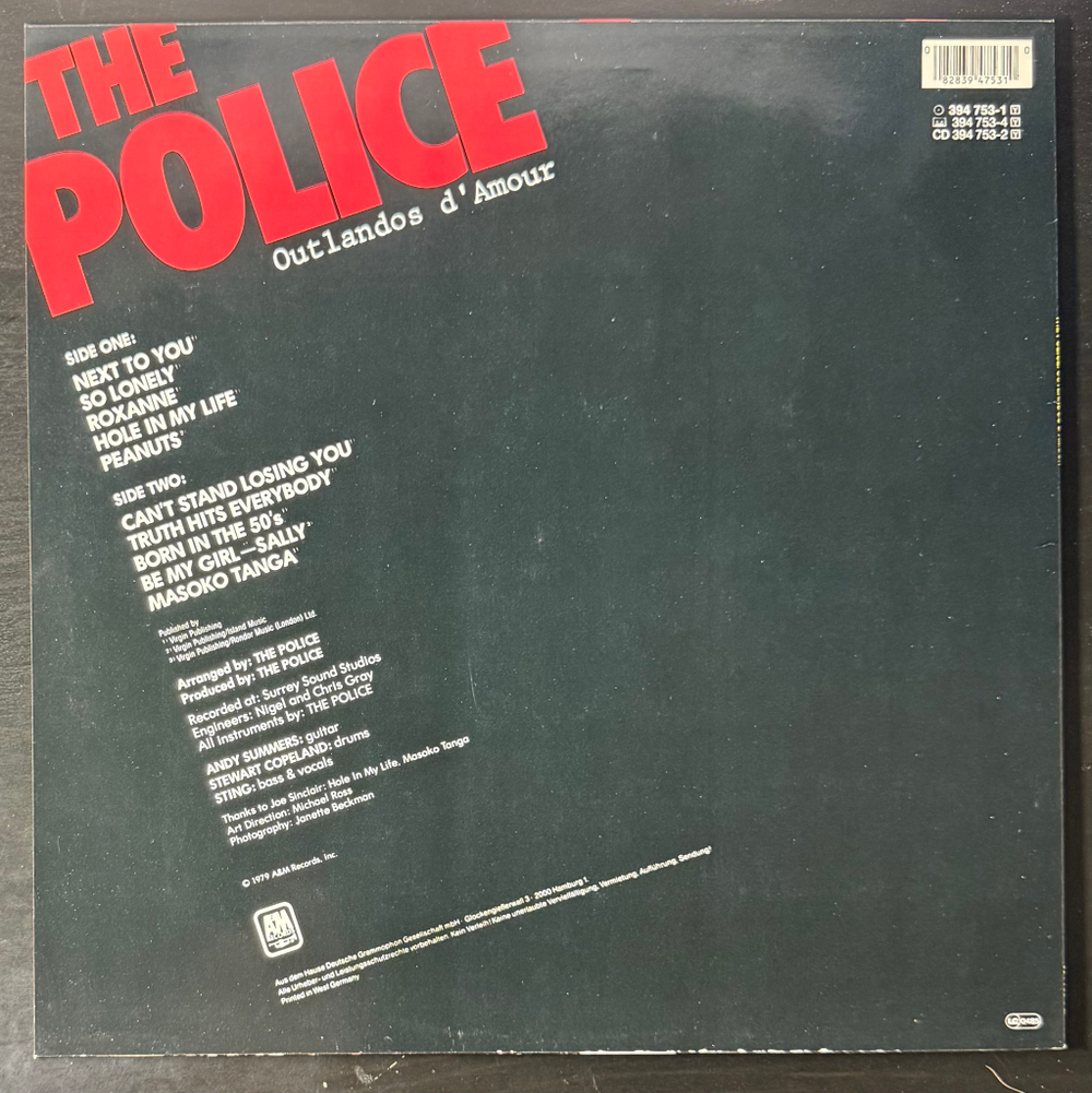 The Police ‎– Outlandos D'Amour (Германия 1988г.)