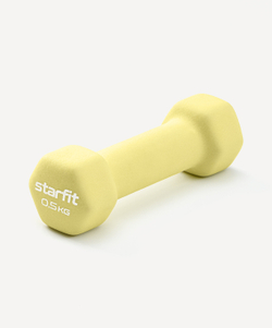 Гантель неопреновая STARFIT DB-201 0,5 кг, желтый пастельный