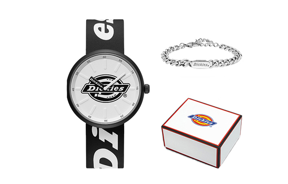 Dickies 114 Dix Wrist Watch Quartz Movement Silicone Strap White Dial Women"s Watch