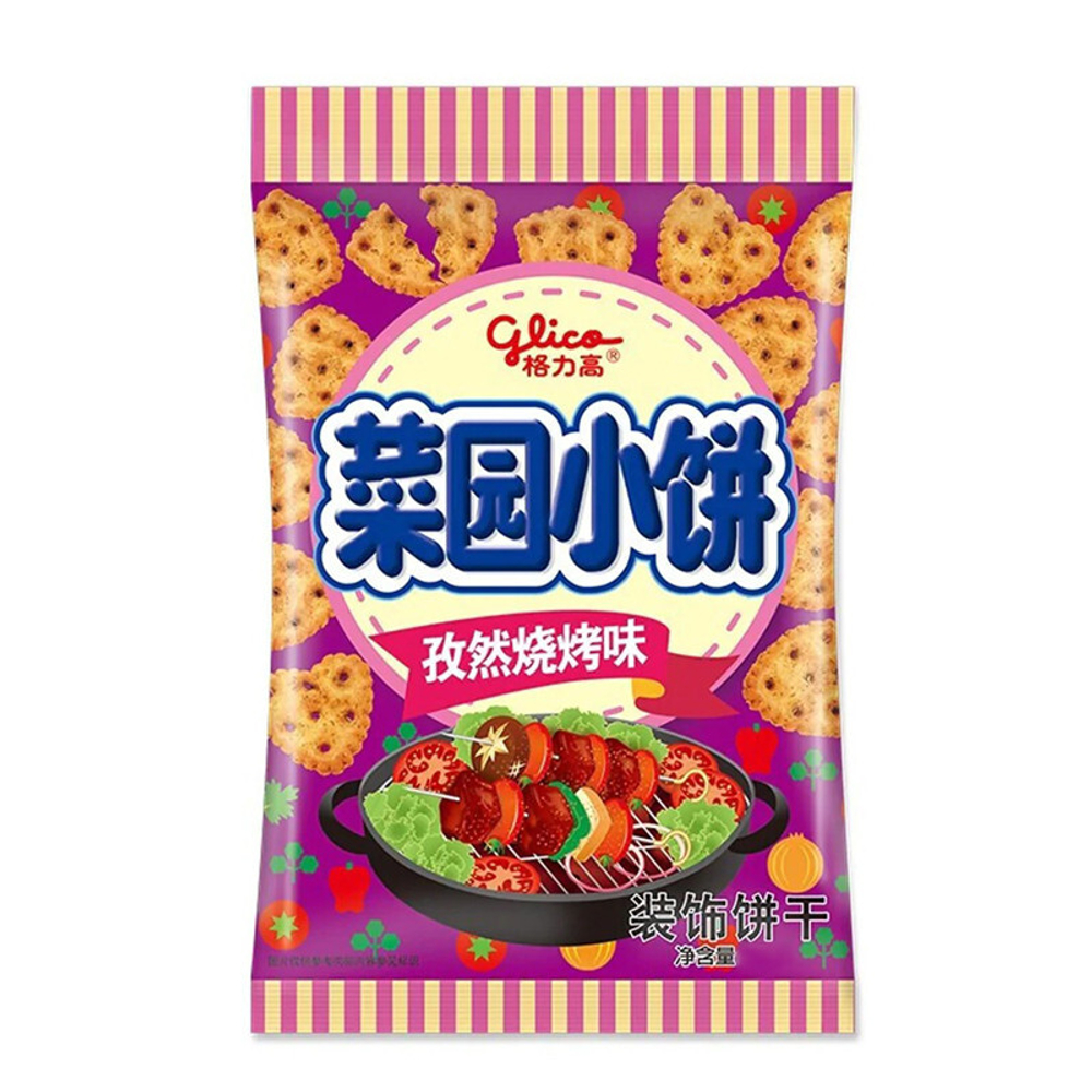 Крекеры Glico Cai Yuan со вкусом барбекю с тмином 80 г