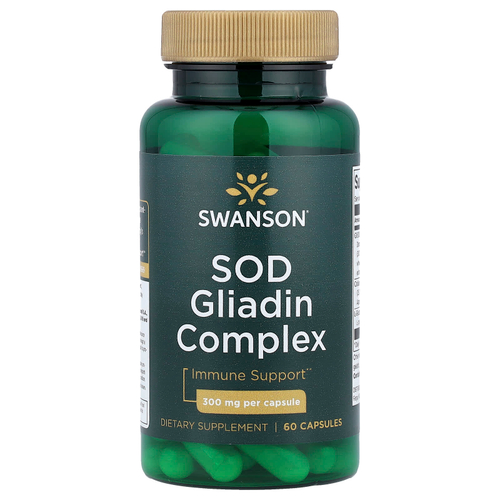 Swanson Vitamins, комплекс СОД и глиадина, 300 мг, 60 капсул