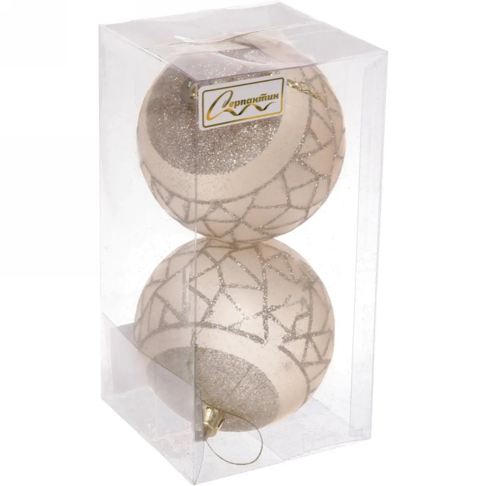 Набор украшений SHINE «Brilliant pattern» 8 см (2 шт.), light champagne