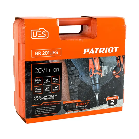 Аккумуляторный шуруповерт "PATRIOT" BR 201UES