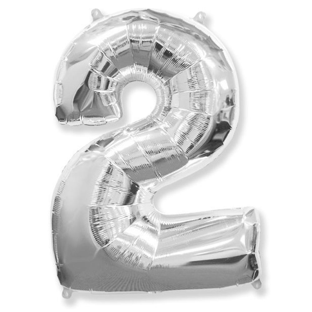 Цифра 2 серебро 32" К