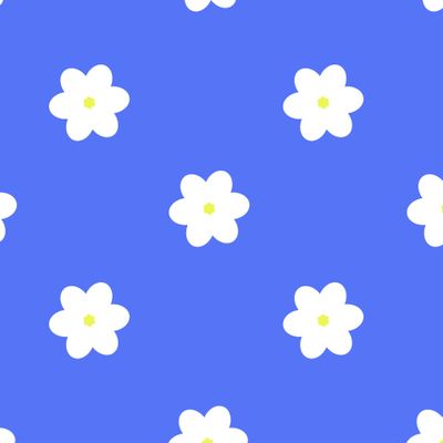 flowers on blue background vector seamless pattern