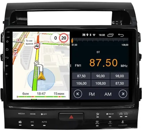 Магнитола для Toyota Land Cruiser 200 2007-2015 (климат на ШГУ) - Parafar PF381-HighFHD на Android 13, CarPlay, 4G SIM-слот