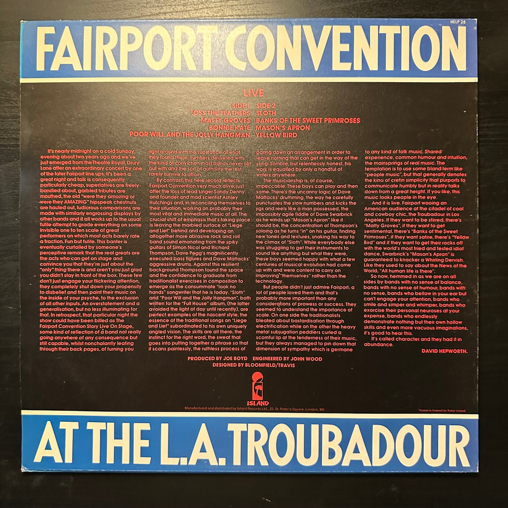 Fairport Convention - Live At The L.A. Troubadour (England 1977г.)