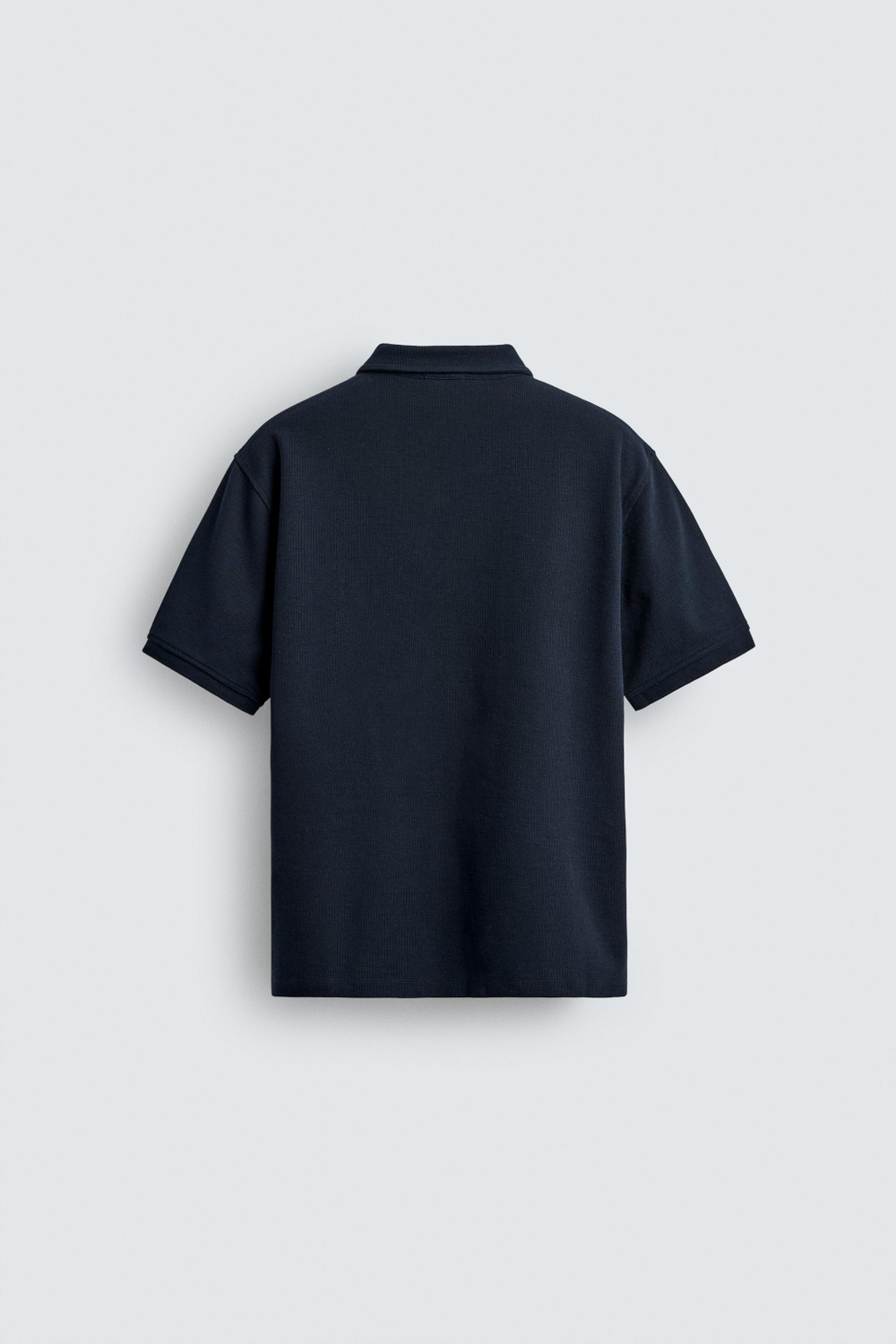 ZARA ПОЛО REGULAR FIT С РЕЛЬЕФНОЙ СТРУКТУРОЙ, МОРСКОЙ СИНИЙ