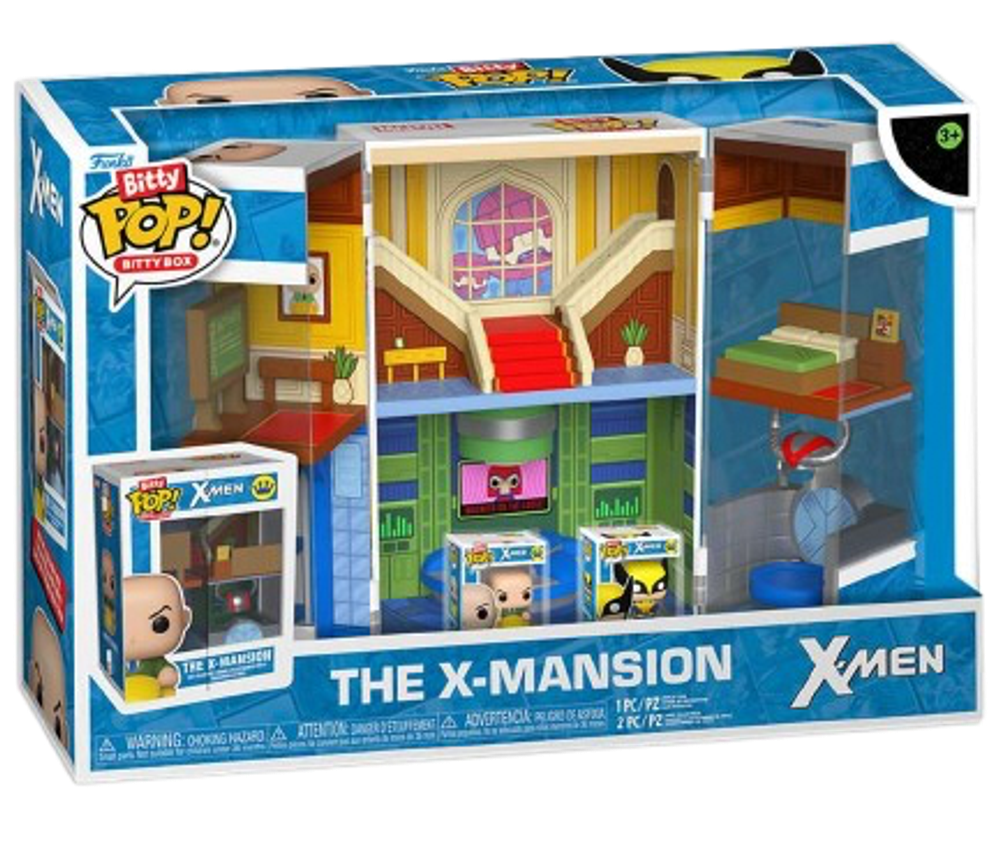Набор Funko Bitty POP! Bitty Box Marvel X-Men The X-Mansion+2 Bitty POP! Professor X+Wolverine