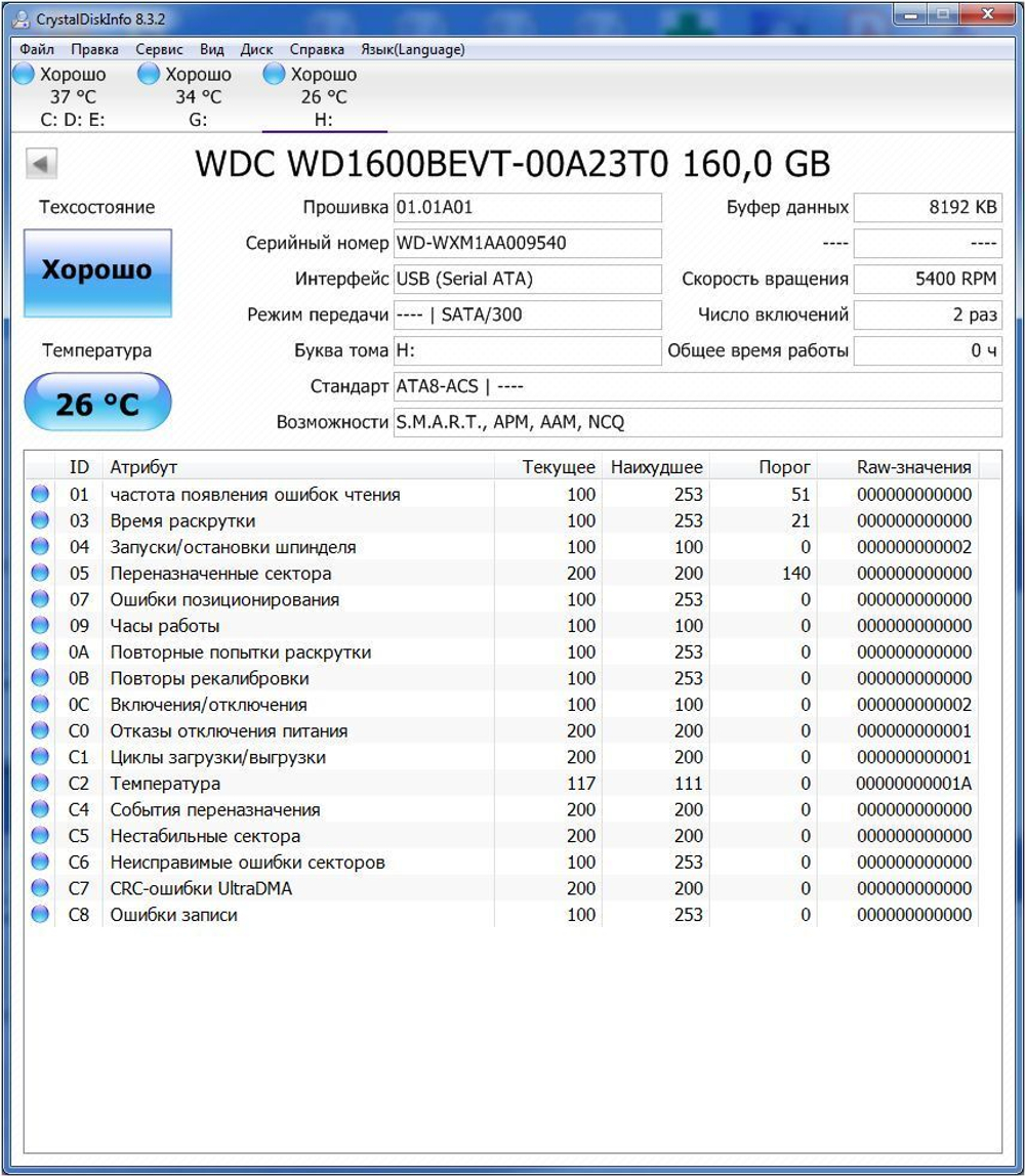 Жесткий диск внутренний для ноутбука 2.5 / 160 Gb