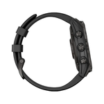 Умные часы Garmin Fenix 7, 47mm, Sapphire Solar Carbon Grey DLC Titanium with Silicone Black Band (010-02540-21)