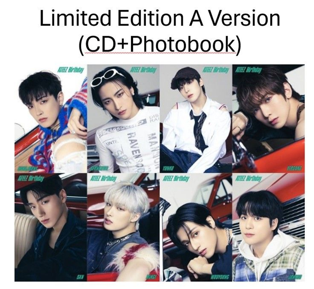 Альбом ATEEZ - BIRTHDAY 4th Japan Single Album LIMITED Edition A Version (CD + PHOTOBOOK)