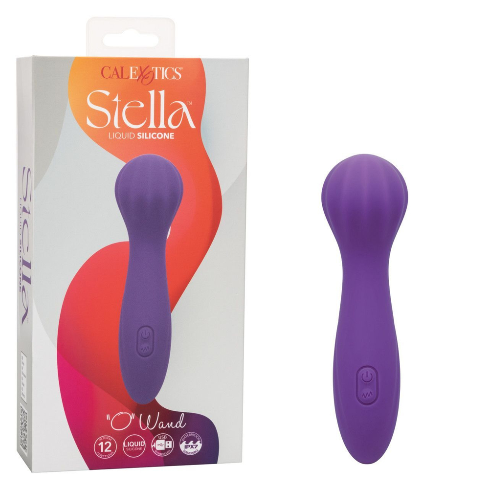 Фиолетовый вибромассажер Stella Liquid Silicone “O” Wand - 17,75 см. (Цвет: фиолетовый)