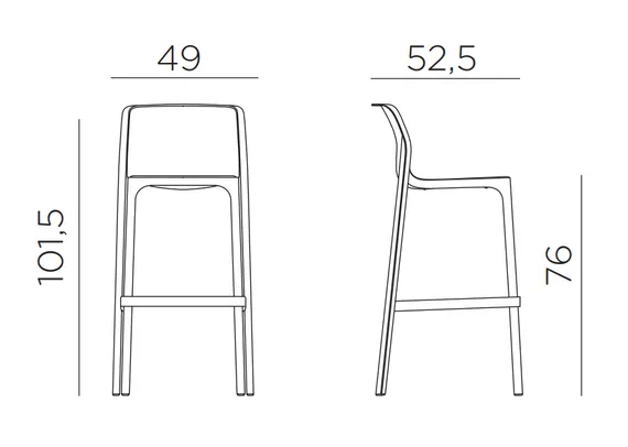 Барный стул Net Stool 75 см, тортора