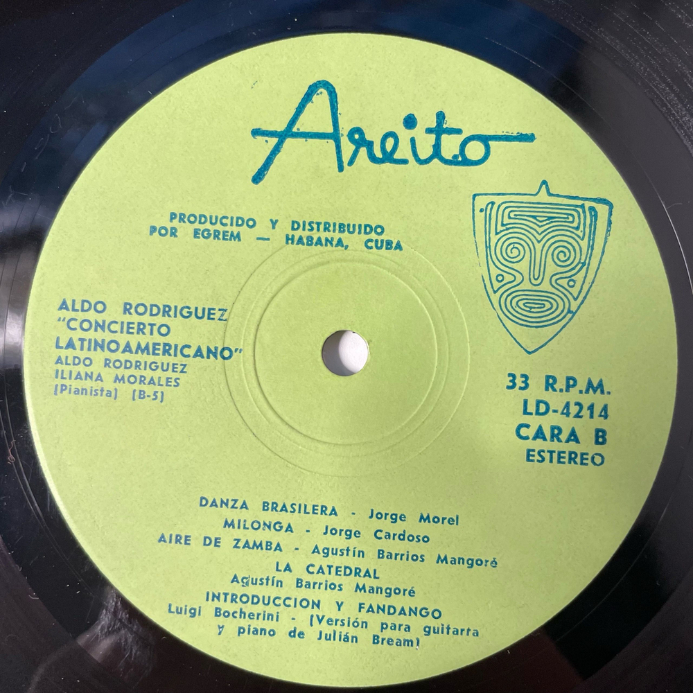 Винтажная виниловая пластинка LP Aldo Rodr guez, Guitarra Concierto Latinoamericano (Куба) Кубинская Гитара