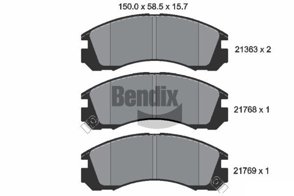 BENDIX Braking - BPD1195-BEN - Brake Pad Set, disc brake