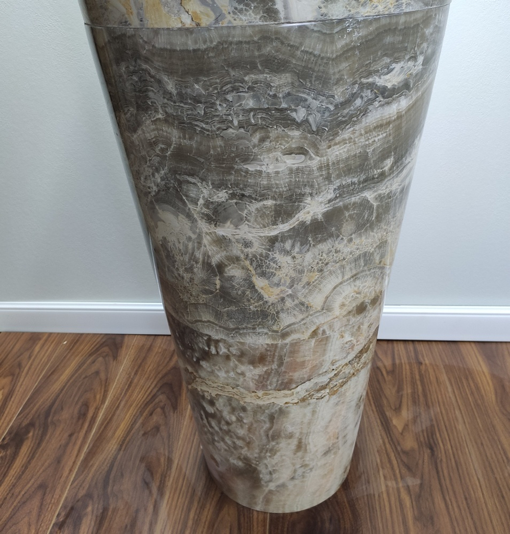 Раковина напольная из оникса Grey ON-01353 (45*45*90 см)