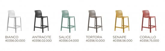 Стул пластиковый полубарный Net Stool Mini цвет ментоловый