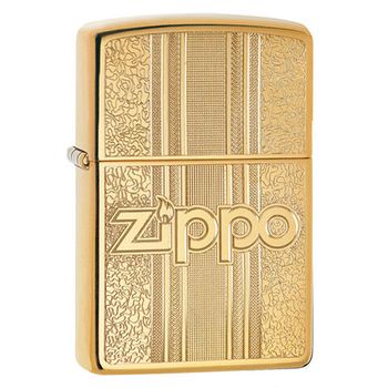 Зажигалка ZIPPO Classic с покрытием High Polish Brass и лого (29677)