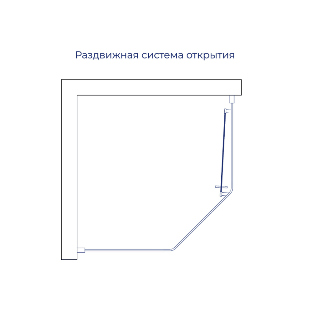Душевой уголок стекло 6 мм, пятиугольный, форма трапеция, раздвижная дверь, RGW PA-86S (Прозрачное, 1000x1000)