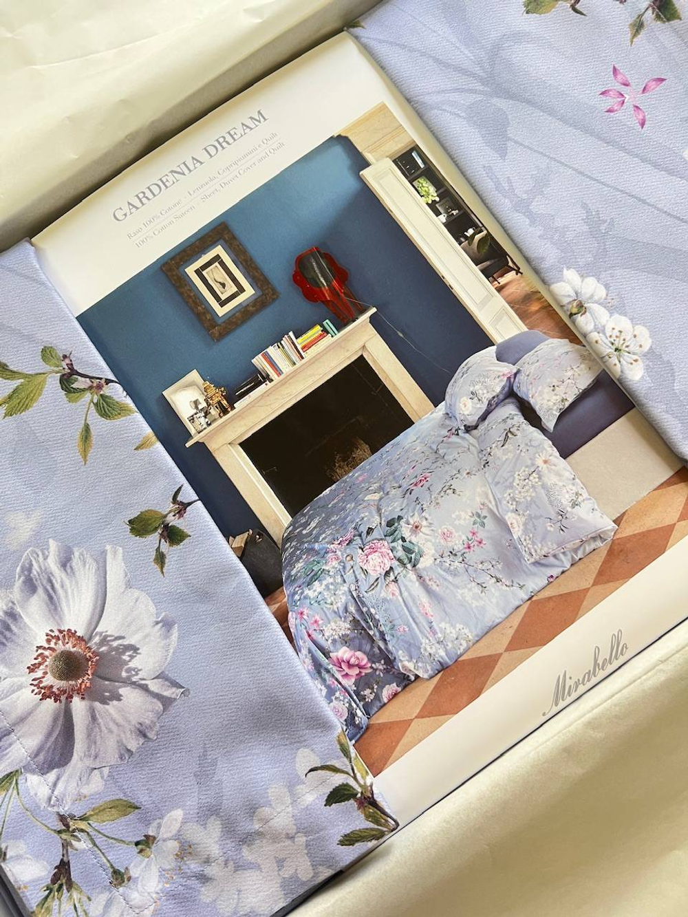 Постельное белье 2 спальное евро Mirabello Gardenia Sweet васильковое