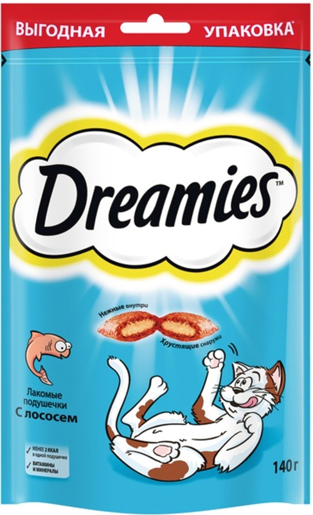 Лакомство для кош Dreamies с добавлением лосося 140г