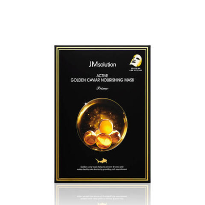Ультратонкая тканевая маска с золотом и икрой JM Solution Active Golden Caviar Nourishing Mask Prime 30 мл