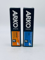 Крем для бритья мужской ARKO MEN, набор 2 шт.: Cool охлаждающий с витамином Е (61 мл) и Comfort с алоэ (61 мл)