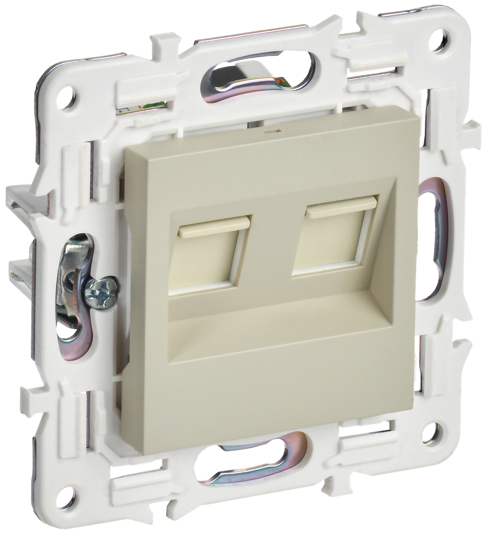 SKANDY Розетка компьютерная двойная RJ45 кат.6 SK-K04B бежевый IEK