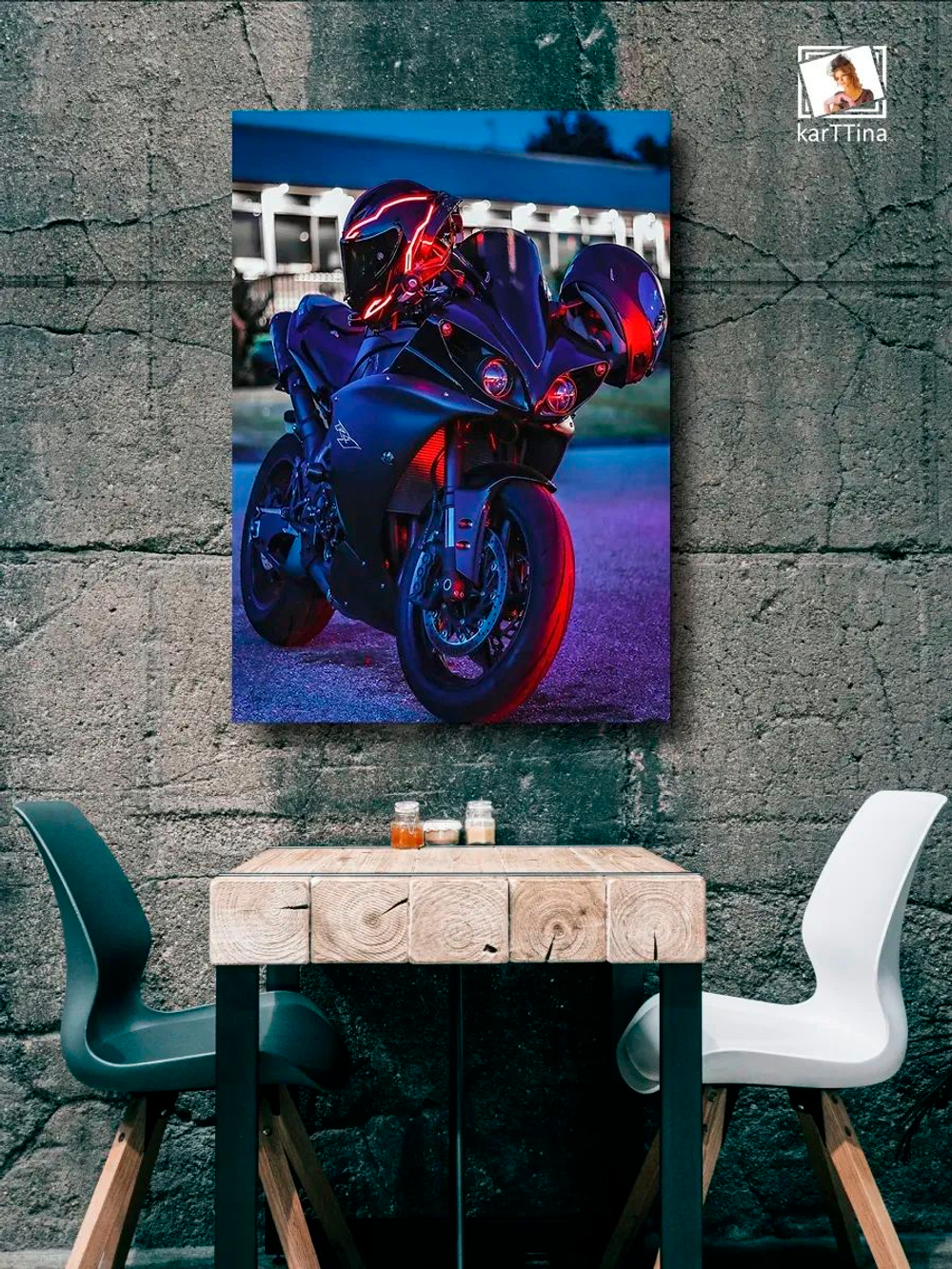 Картина "Yamaha YZF-R1", на стену для интерьера 30х40см 1шт.
