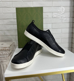 Кеды Gucci из кожи крокодила