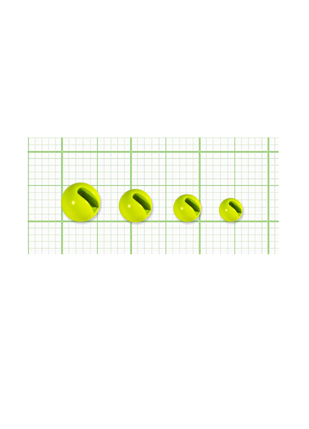 Шарики вольфрам с прорезью Fish Crystal для монтажа рыболовных оснасток Chartreuse 0.45г (5 упаковок)