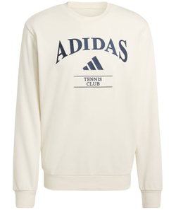 Мужская теннисная толстовка Adidas Heritage Graphic Club Crew — chalk white/dark blue