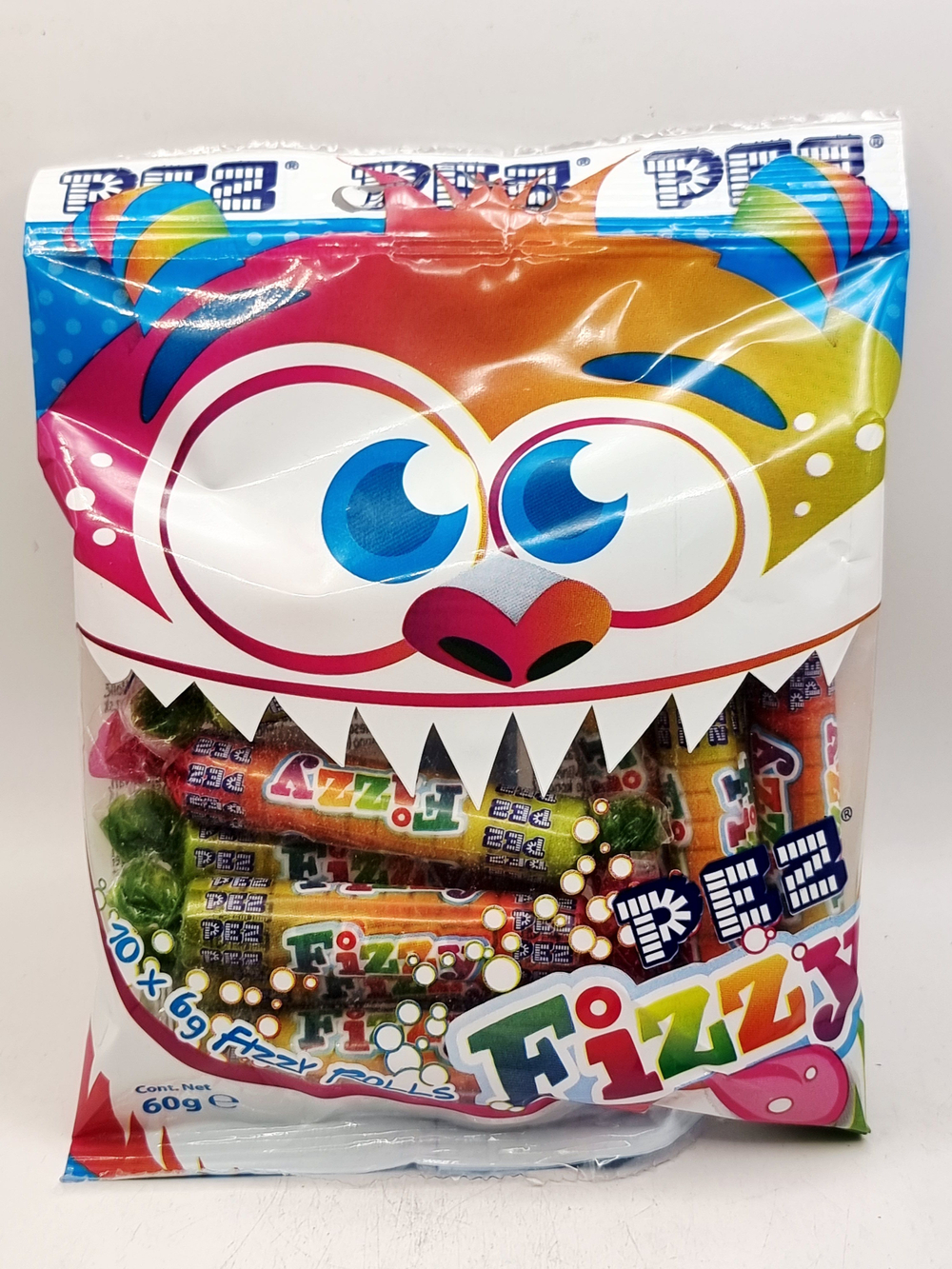 Конфеты Pez Fizzy Rolls с фруктовым вкусом 60 г (Австрия)
