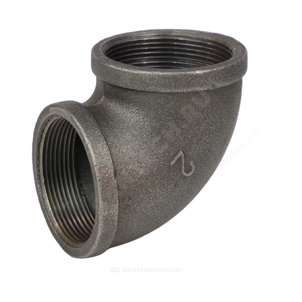 Угольник проходной чугун Ду 65 (2 1/2") ВР/ВР Fittex PLUS