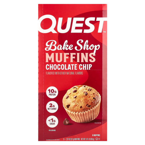 Quest Nutrition, Bake Shop Muffins, шоколадная крошка, 8 кексов, 57 г (2,01 унции)