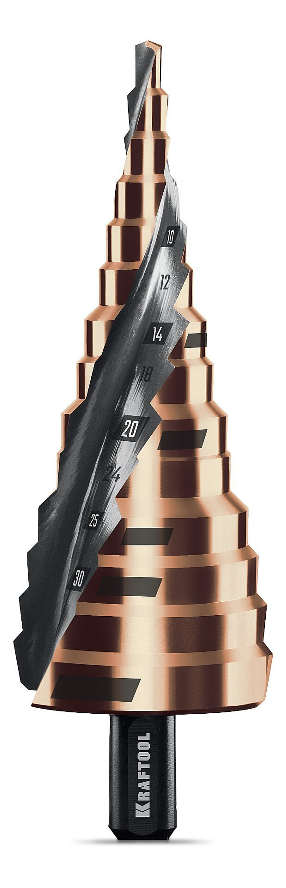 KRAFTOOL COBALT 4-39мм, 14 ступеней, азотирование, винтовая спираль, сверло ступенчатое(29691-4-39-14)