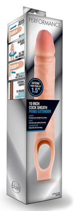 Телесная насадка на пенис 10 Inch Cock Sheath Extender - 25 см. (Цвет: телесный)