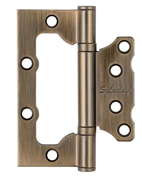 Петля  БЕЗ ВРЕЗКИ  S-Locked накл. B АВ  бронза (цена за 2шт) 100*75* 2,5мм / 120319
