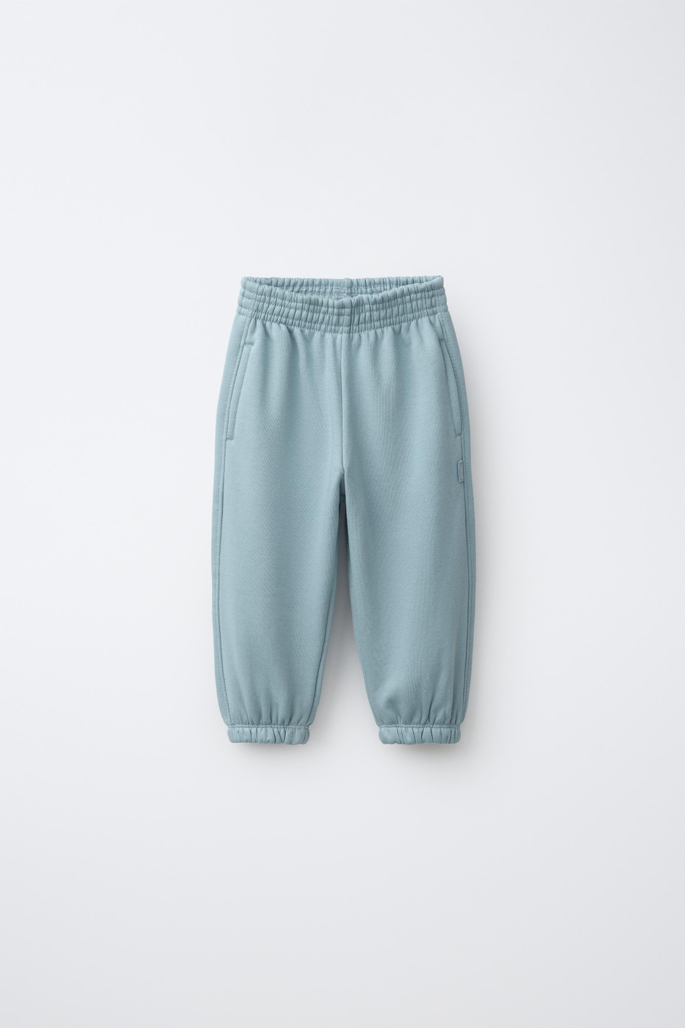 ZARA ОДНОТОННЫЕ БРЮКИ-ДЖОГГЕРЫ, ГОЛУБОЙ